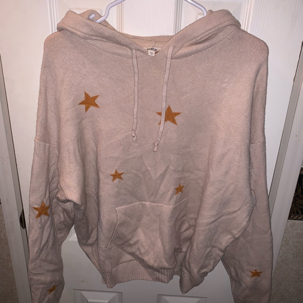 BKE so soft hoodied sweater cream with stars